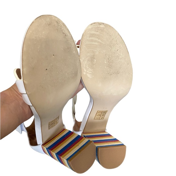 Jeffrey Campbell 3.5” Block Colorblock Heel Size 7.5 Red Blue Yellow Sandals - Picture 6 of 8